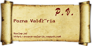 Pozna Valéria névjegykártya